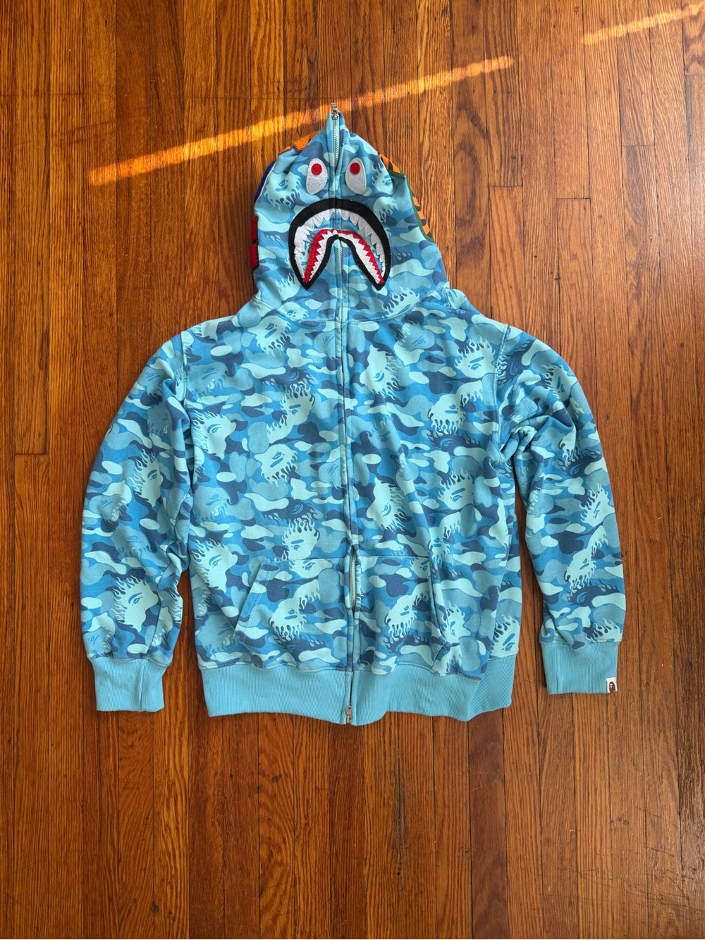 Bape Light Blue Camo Shark Hoodie